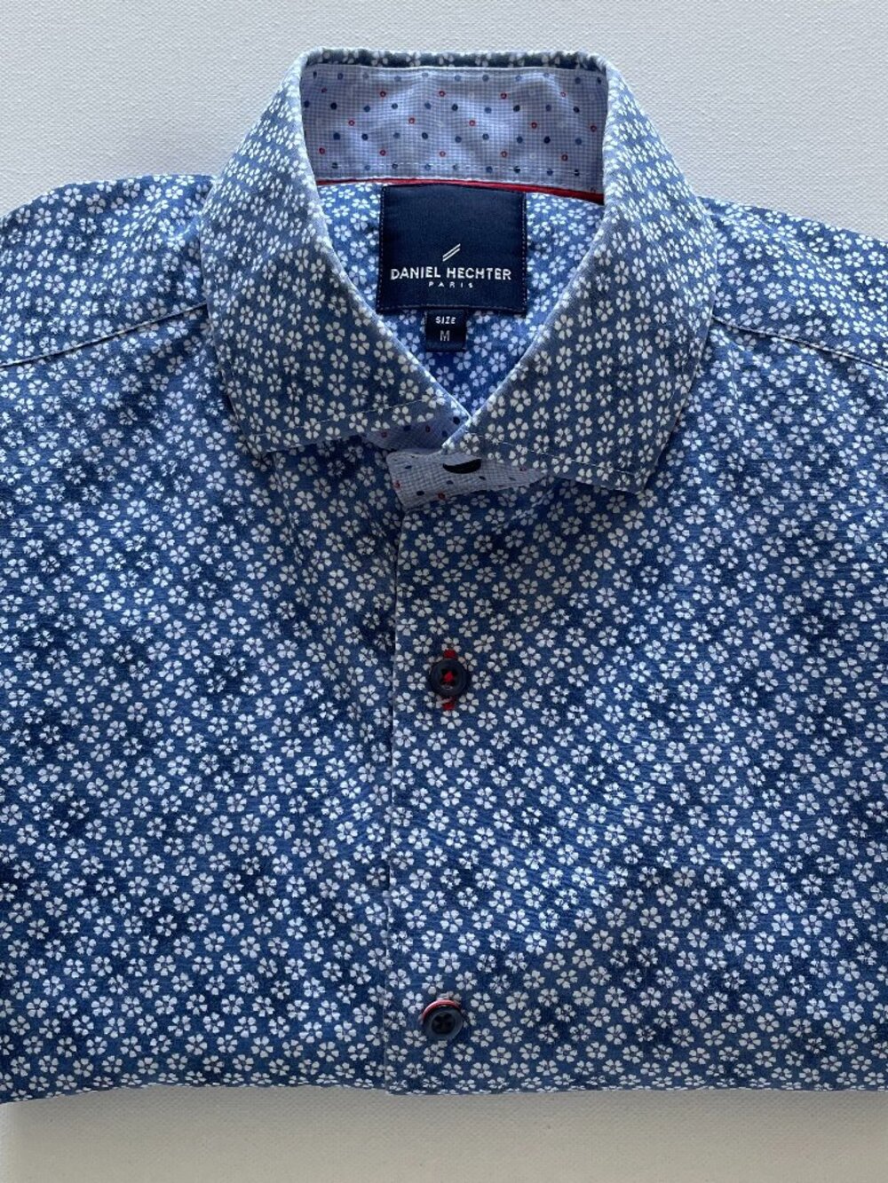 Daniel Hechter Paris Navy Floral Print Long-Sleeve Shirt | Contrast Cuffs